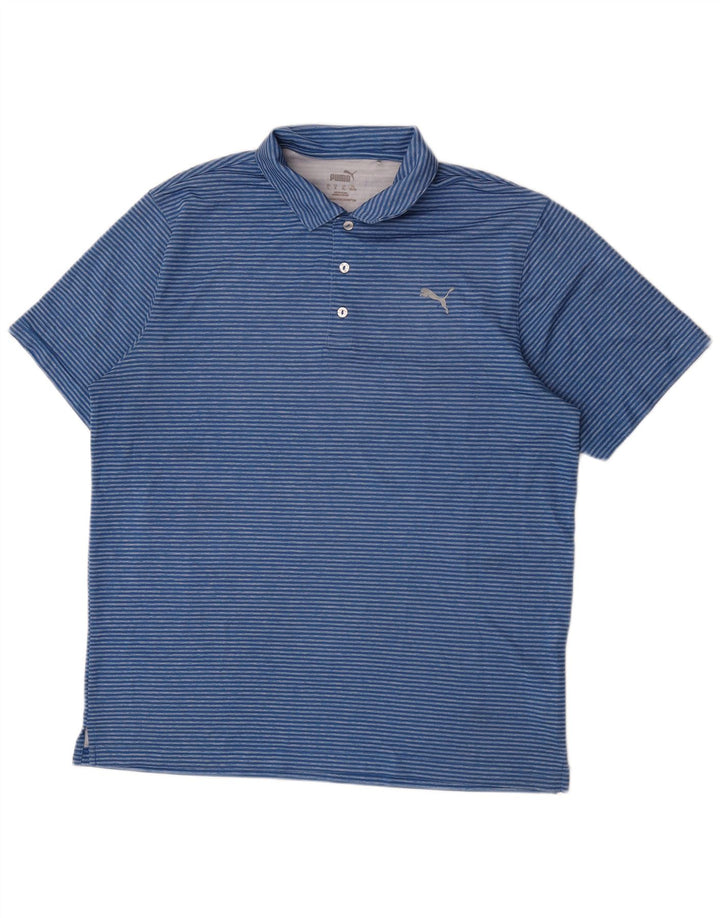 Puma Ανδρικό πουκάμισο Polo XL Μπλε ριγέ πολυεστέρα