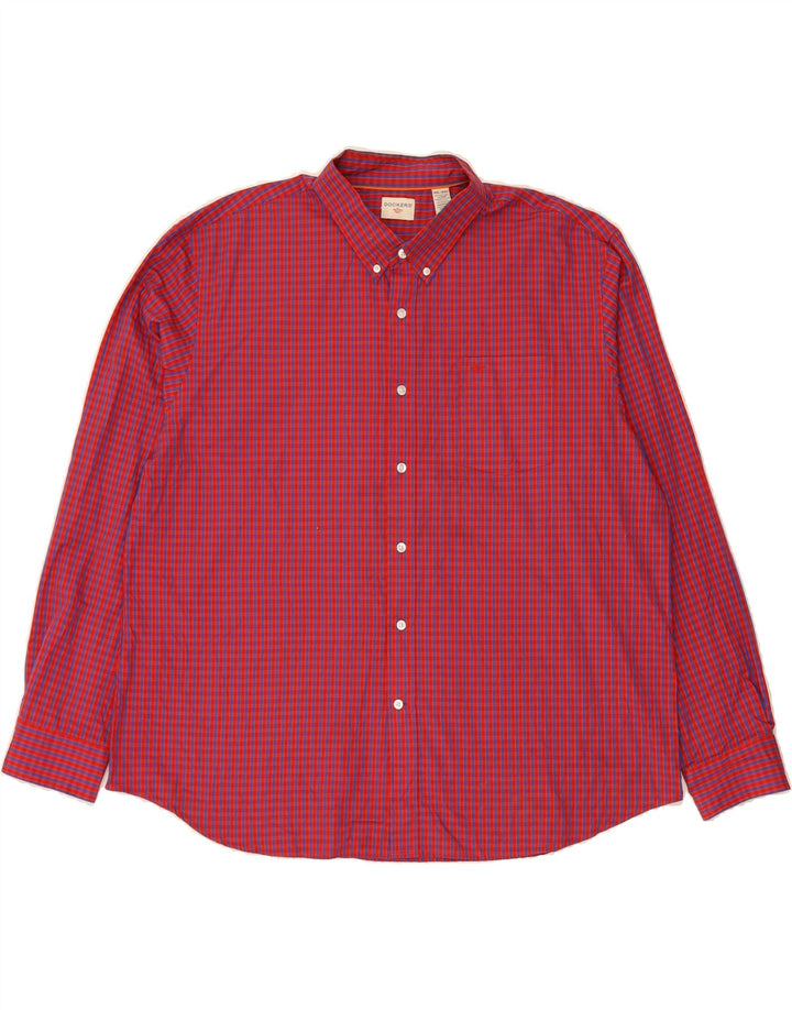 DOCKERS Mens Shirt 2XL Red Check Cotton Vintage Dockers and Second-Hand Dockers from Messina Hembry 