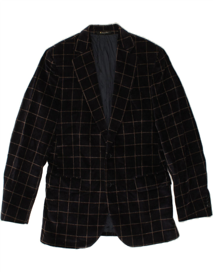 ERMENEGILDO ZEGNA Ανδρικό σακάκι με 2 κουμπιά σακάκι IT 46 Small Navy Blue Check
