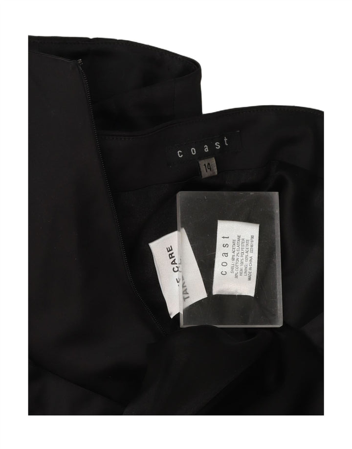 COAST Womens Strapless Dress UK 14 Medium  Black Floral Acetate Vintage Coast and Second-Hand Coast from Messina Hembry 