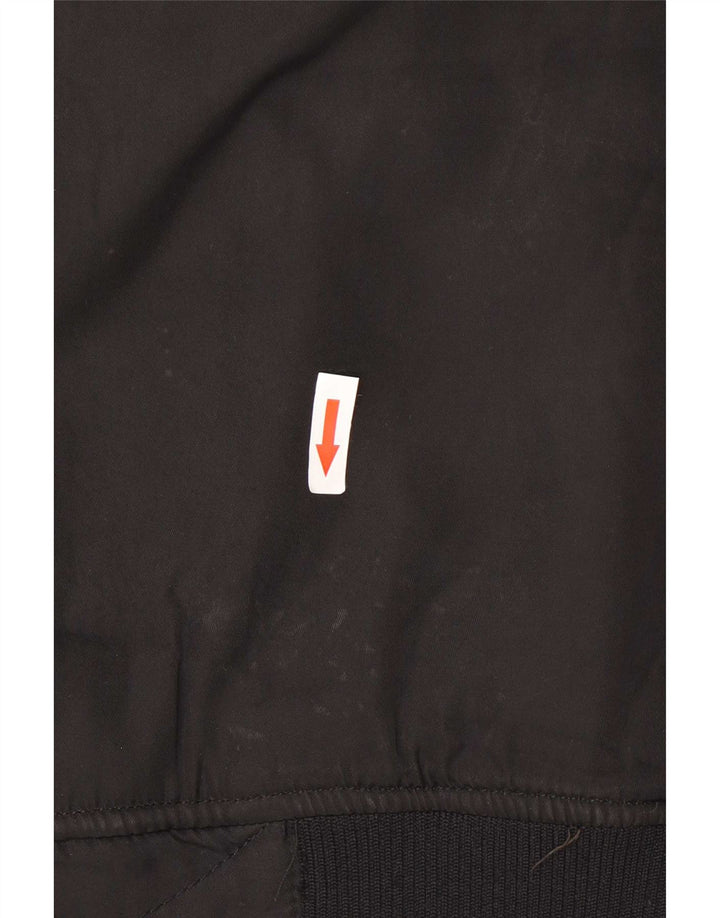 Zara Γυναικείο Sherpa Bomber Jacket UK 14 Medium Black Polyester