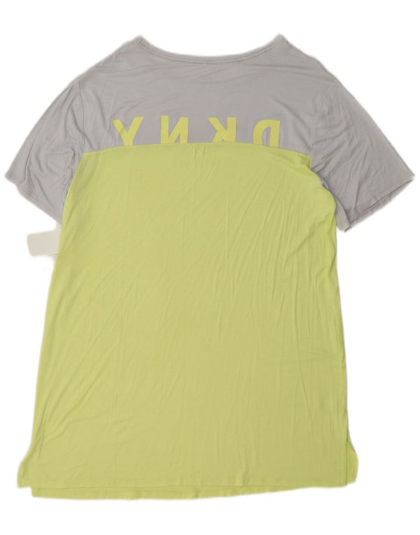 Γυναικείο γραφικό μπλουζάκι Dkny UK 16 Large Yellow Colorblock Rayon