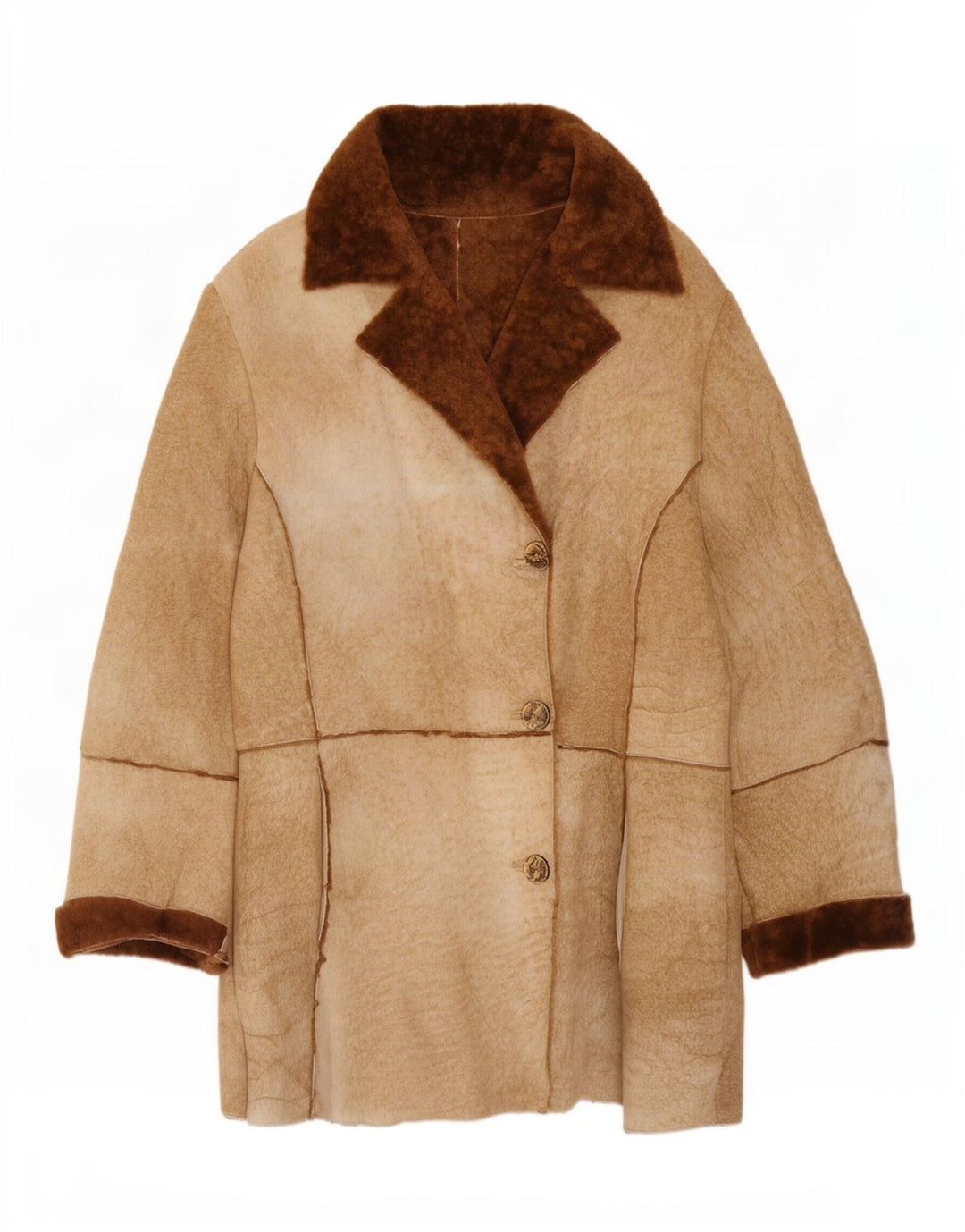 Vintage Γυναικείο Shearling Jacket UK 14 Medium Brown