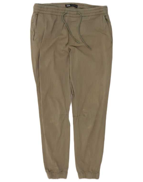 Zara Mens Joggers Chino Παντελόνι Large W34 L29 Khaki