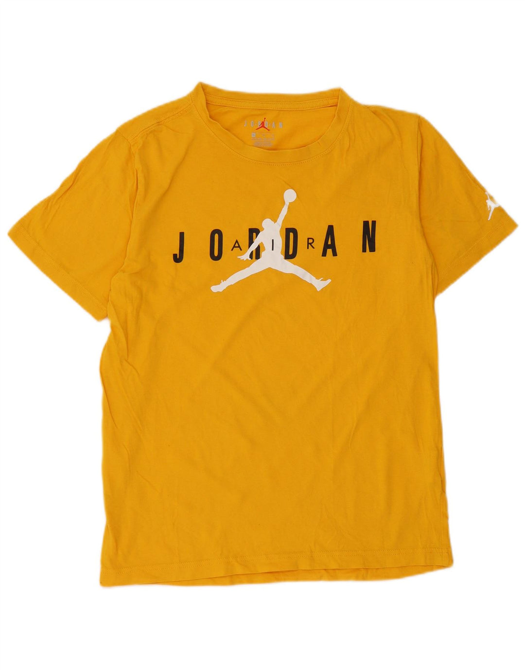 JORDAN Boys Graphic T-Shirt Top 13-14 ετών XL Κίτρινο βαμβακερό