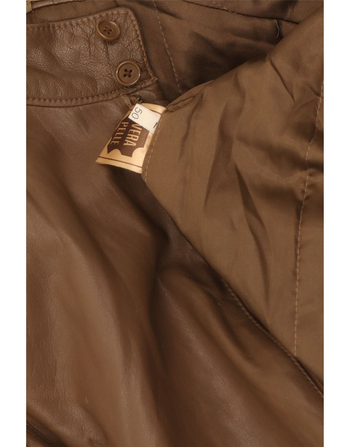 Vintage Ανδρικό Δερμάτινο Μπουφάν IT 50 Μεγάλο Καφέ Δερμάτινο