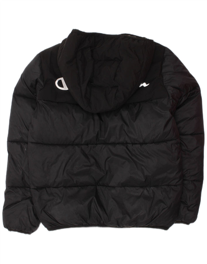Μπουφάν Champion Boys Graphic Hooded Gedded Jacket 9-10 Years Medium Black