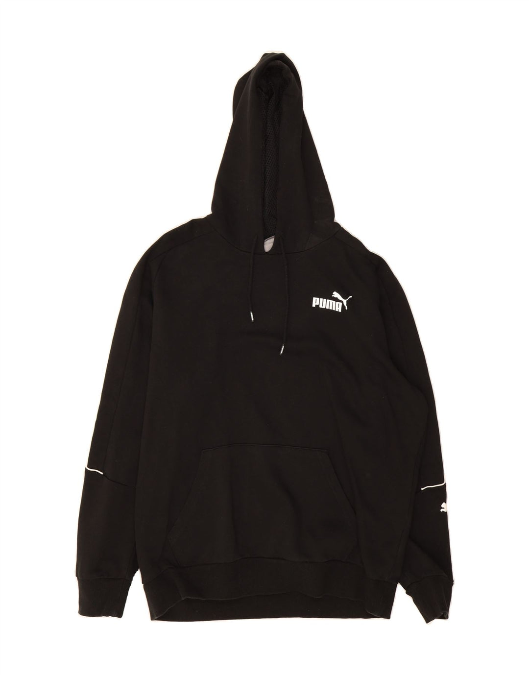 PUMA Mens Hoodie Jumper Large Black Cotton Vintage Puma and Second-Hand Puma from Messina Hembry 