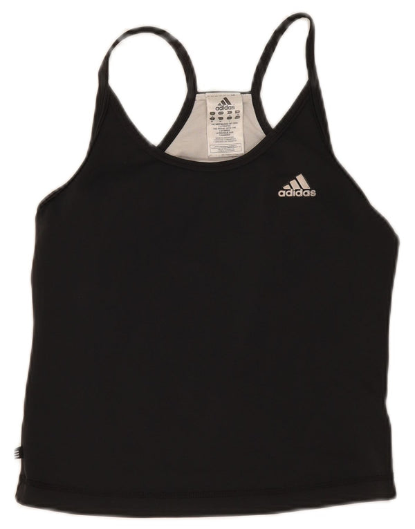 Adidas Γυναικείο Crop Vest Top UK 12 Medium Black Polyester