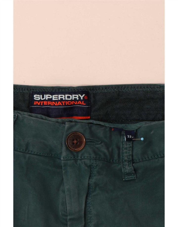 Ανδρικό κανονικό σορτς chino Superdry W32 Μεσαίο πράσινο βαμβακερό