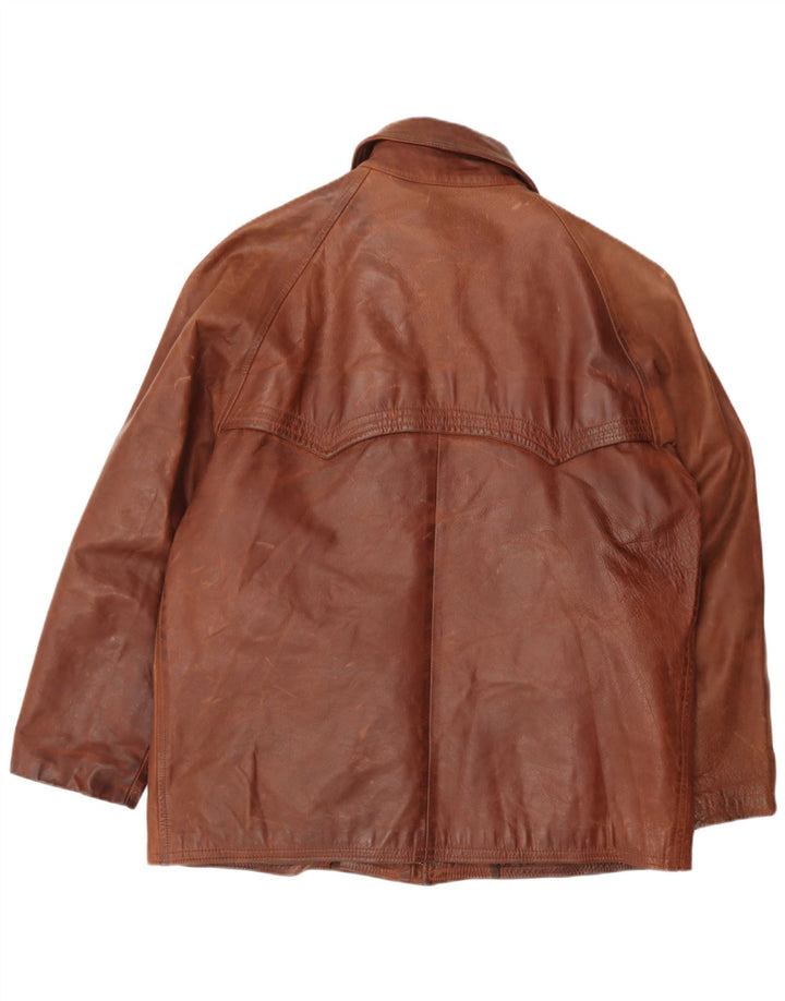 Vintage Ανδρικό Δερμάτινο Μπουφάν UK 40 Large Brown Δερμάτινο