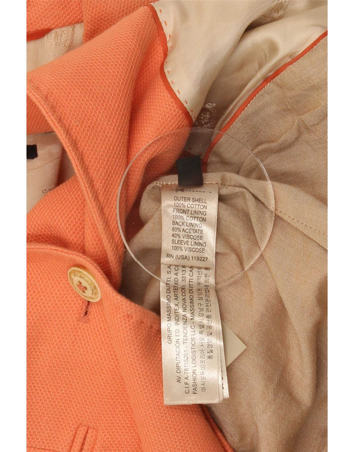 Massimo Dutti Γυναικείο σακάκι 1 κουμπιού EU 38 Small Orange Cotton