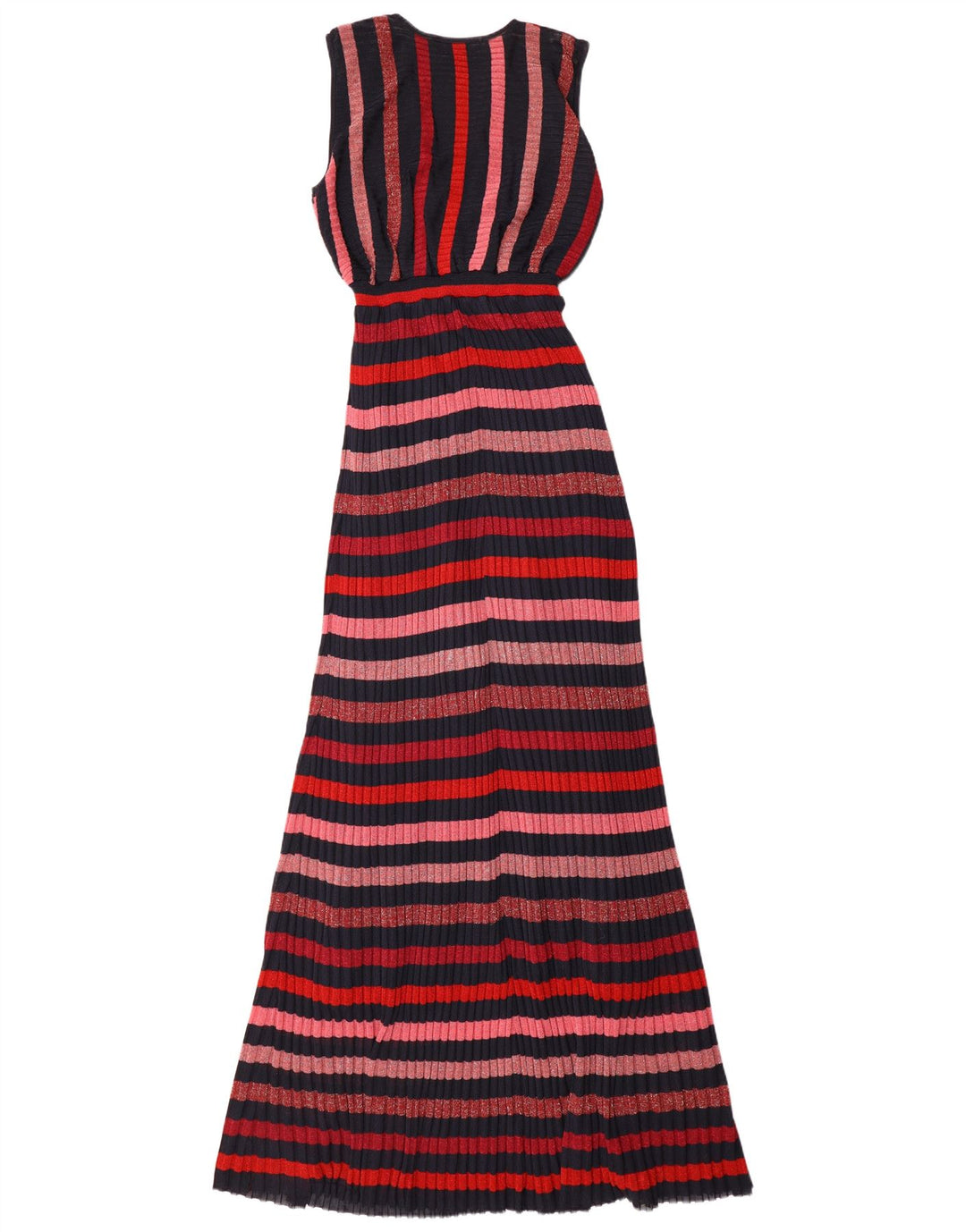 Zara Γυναικείο Αμάνικο Maxi Φόρεμα UK 12 Medium Πολύχρωμο ριγέ