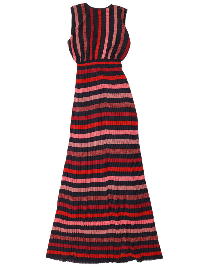 Zara Γυναικείο Αμάνικο Maxi Φόρεμα UK 12 Medium Πολύχρωμο ριγέ