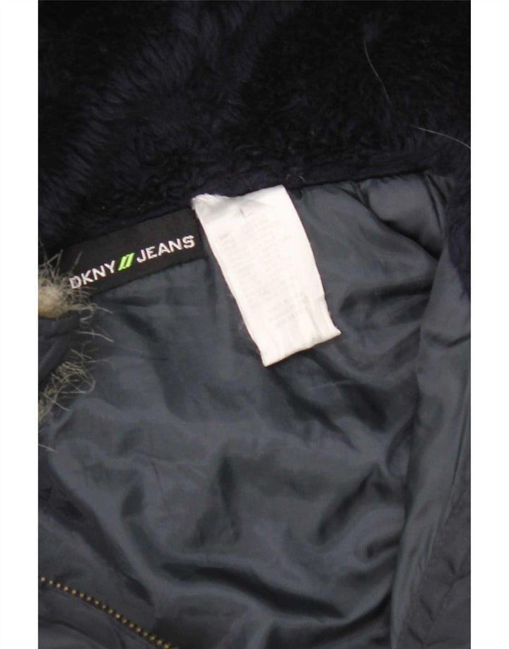 Dkny Γυναικείο Bomber Jacket UK 16 Large Navy Blue Nylon