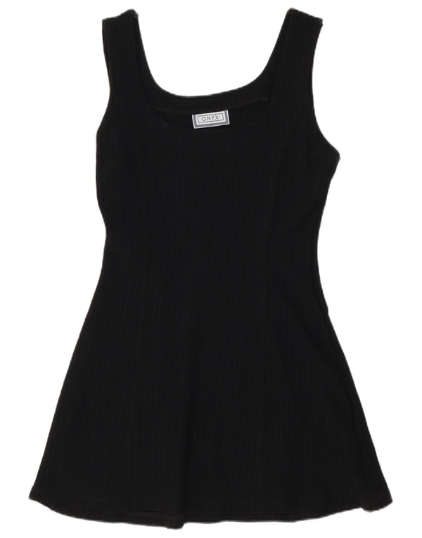 Onyx Γυναικείο Αμάνικο Φόρεμα A-Line UK 12 Medium Black Polyamide