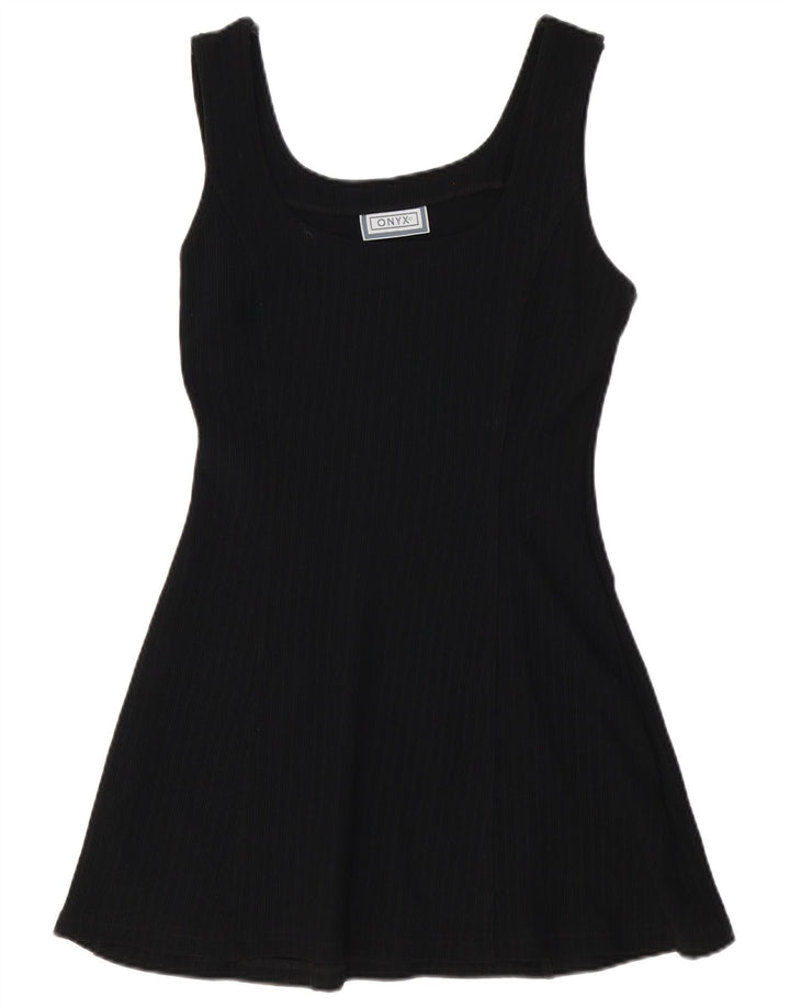 Onyx Γυναικείο Αμάνικο Φόρεμα A-Line UK 12 Medium Black Polyamide