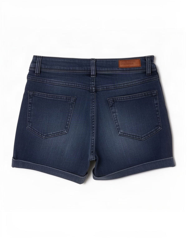 Benetton Womens Denim Shorts Small W26 Navy Blue Cotton