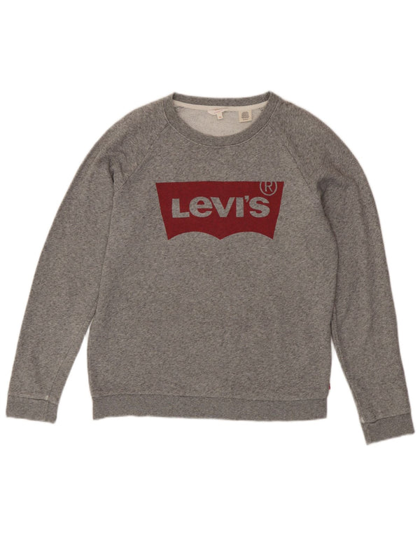 Γυναικείο γραφικό υπερμεγέθη φούτερ Levi's Jumper UK 6 XS Grey Flecked