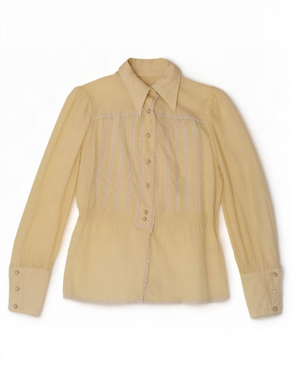 Vintage γυναικείο πουκάμισο μπλούζα IT 44 Medium Yellow