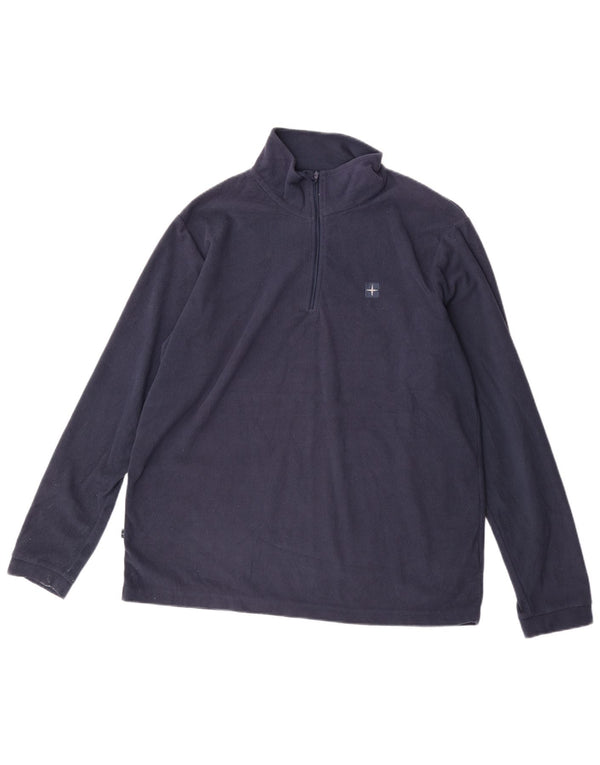 Mountain Warehouse Ανδρικό φερμουάρ Fleece Jumper Large Navy Blue Polyester