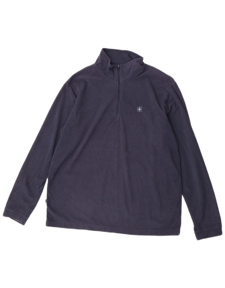 Mountain Warehouse Ανδρικό φερμουάρ Fleece Jumper Large Navy Blue Polyester