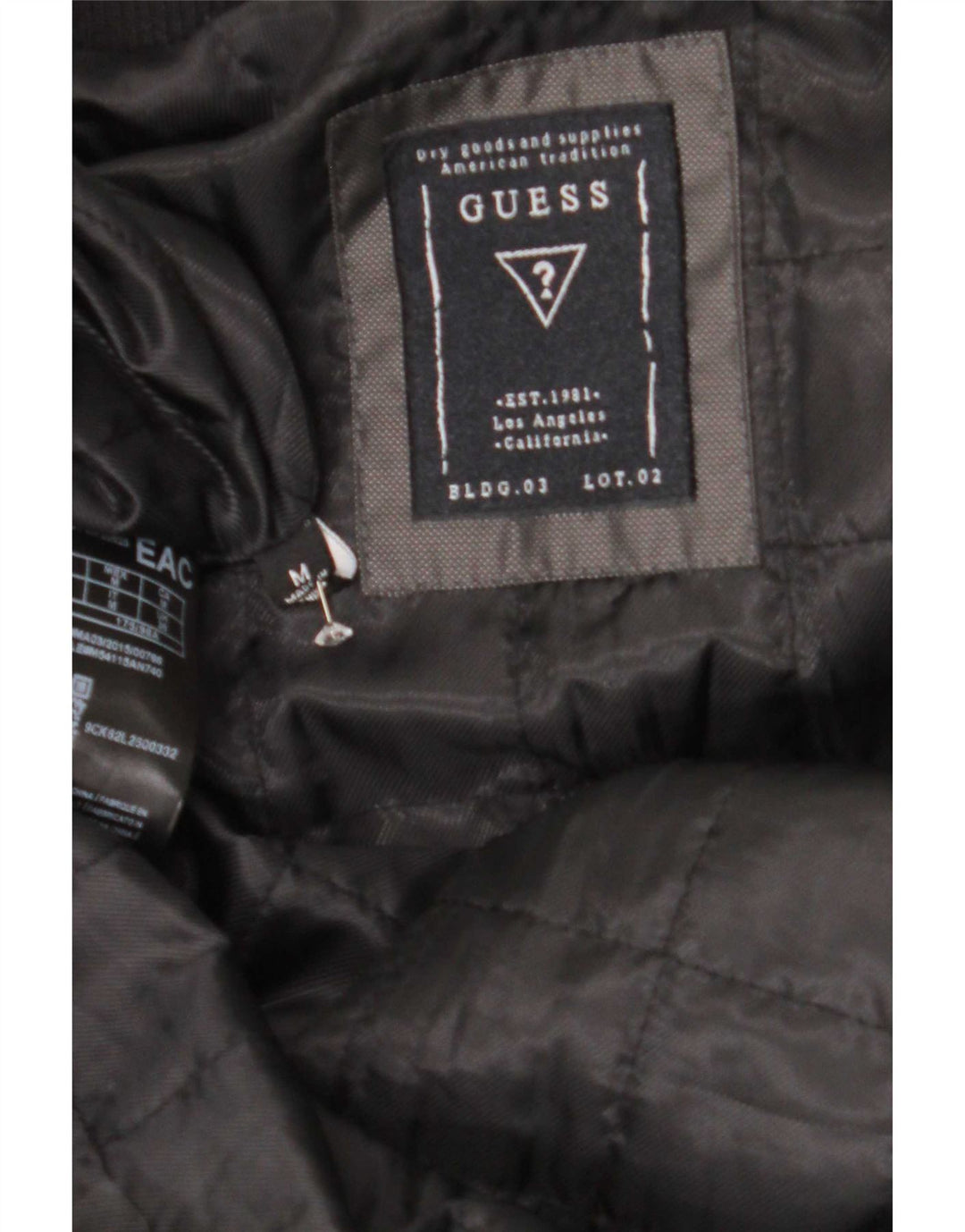 Guess Mens Bomber Jacket UK 38 Medium Black Polyester
