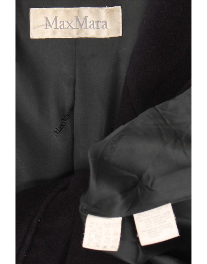 Max Mara Γυναικείο παλτό με διπλό στήθος UK 12 Medium Navy Blue Wool