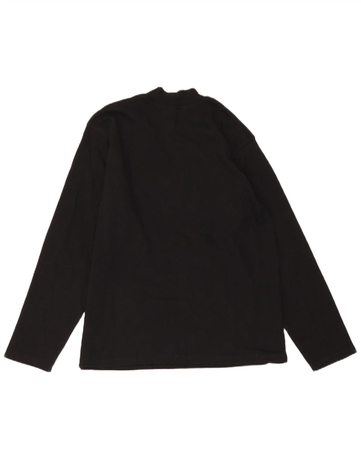 FERRE Womens Graphic Top Long Sleeve IT 44 Medium Black Cotton