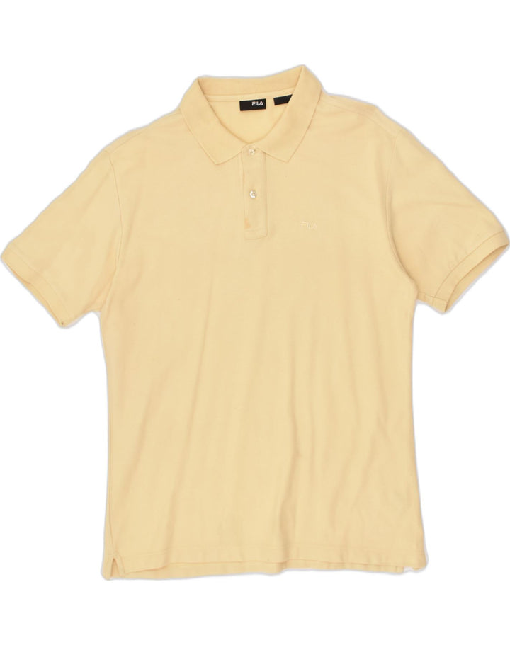FILA Mens Polo Shirt Large Beige Cotton | Vintage Fila | Thrift | Second-Hand Fila | Used Clothing | Messina Hembry 