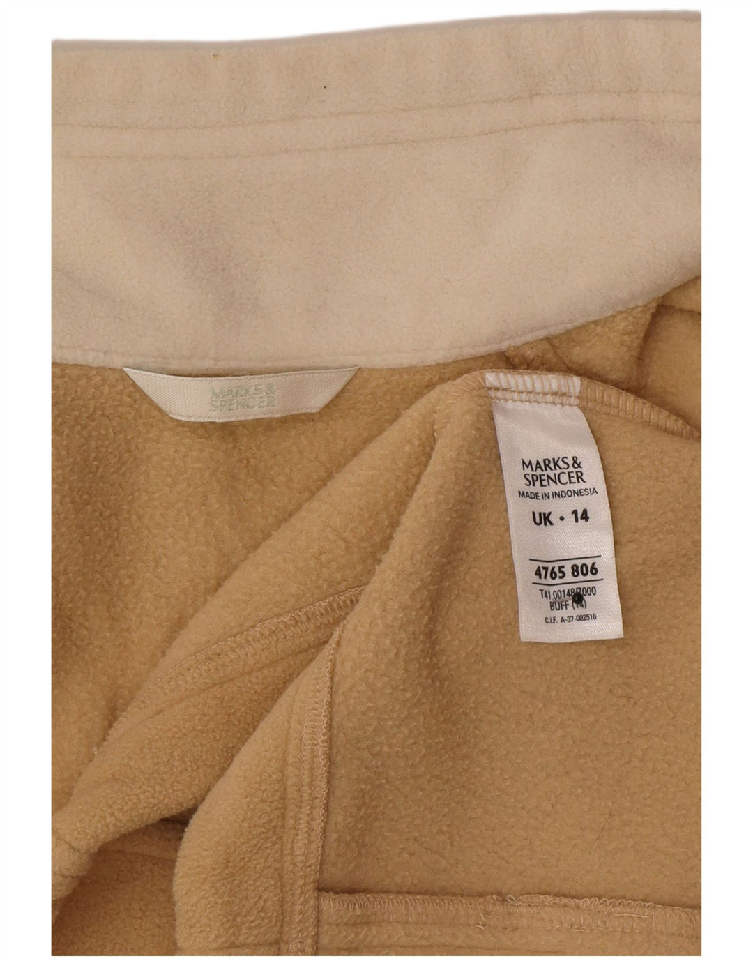 Marks & Spencer Γυναικείο Fleece Jacket UK 14 Large Beige Polyester