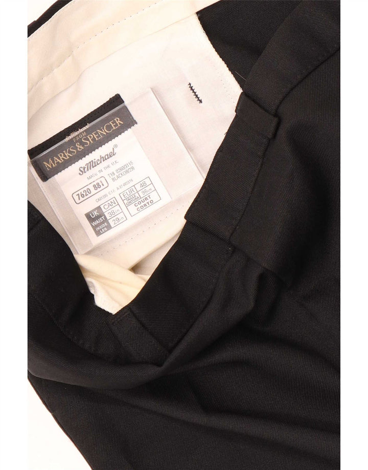 Marks & Spencer Ανδρικό ίσιο παντελόνι Chino W38 L29 Μαύρο πολυεστέρα