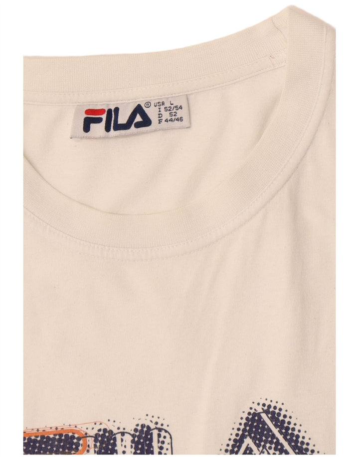 Ανδρικό γραφικό T-Shirt Fila Top Large Λευκό