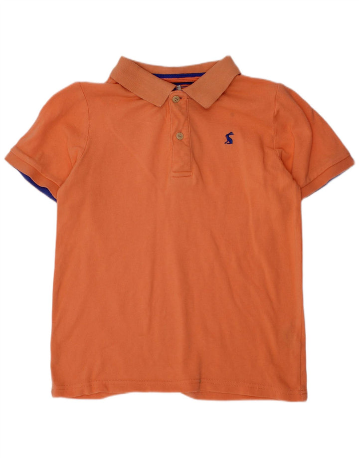 JOULES Boys Polo Shirt 9-10 Years Orange Cotton