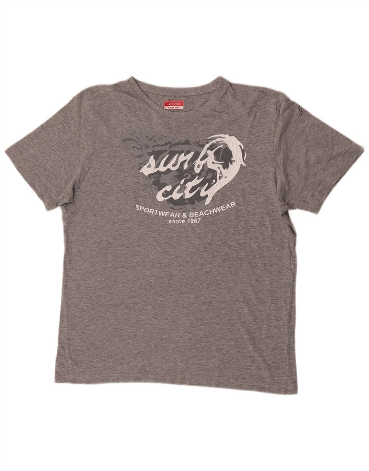 Ανδρικό γραφικό T-Shirt Kappa Top Large Grey