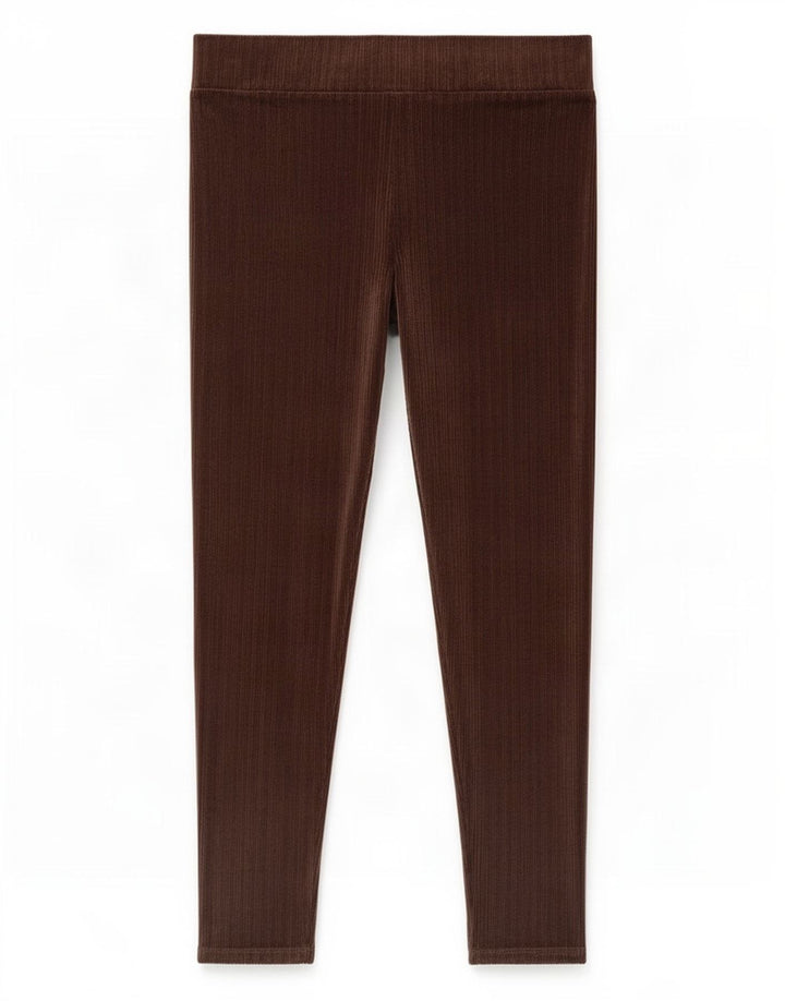 Marks & Spencer Γυναικεία βελούδινα κολάν UK 16 Large Brown Polyester
