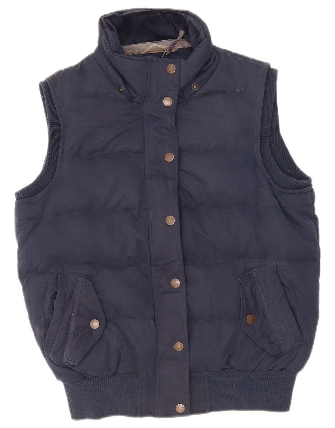 Fat Face Γυναικείο Sherpa padded Gilet UK 12 Medium Navy Blue Polyester