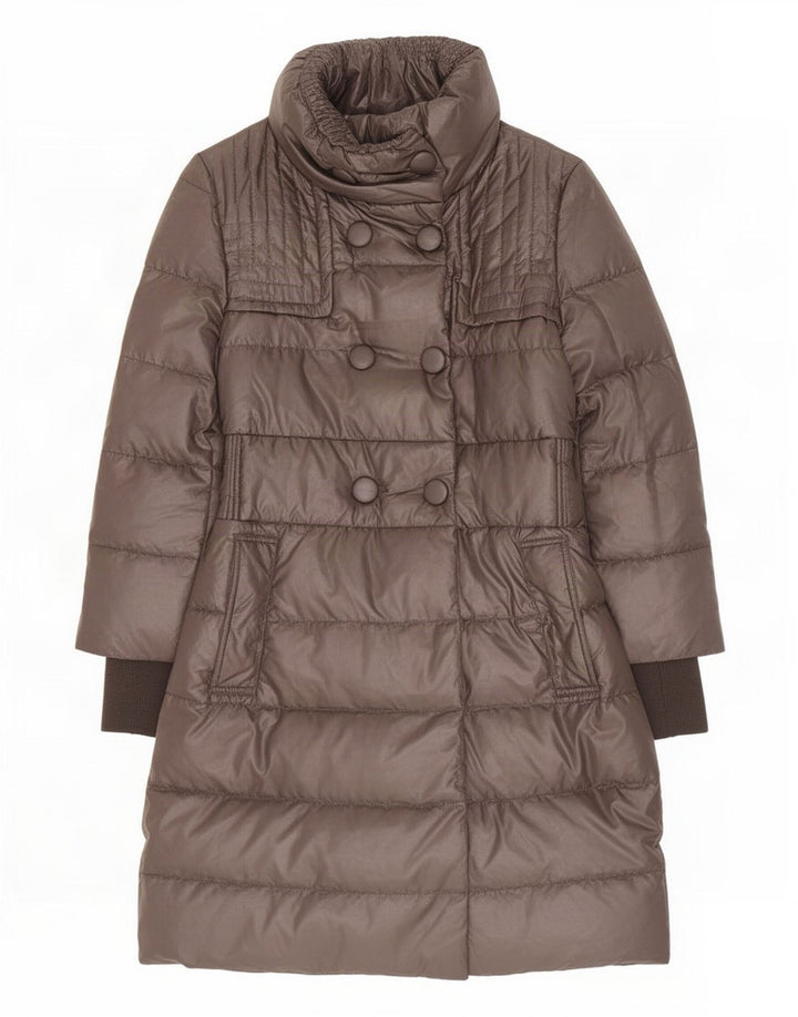 Penny Black Γυναικείο παλτό με διπλό στήθος UK 8 Small Brown Polyester
