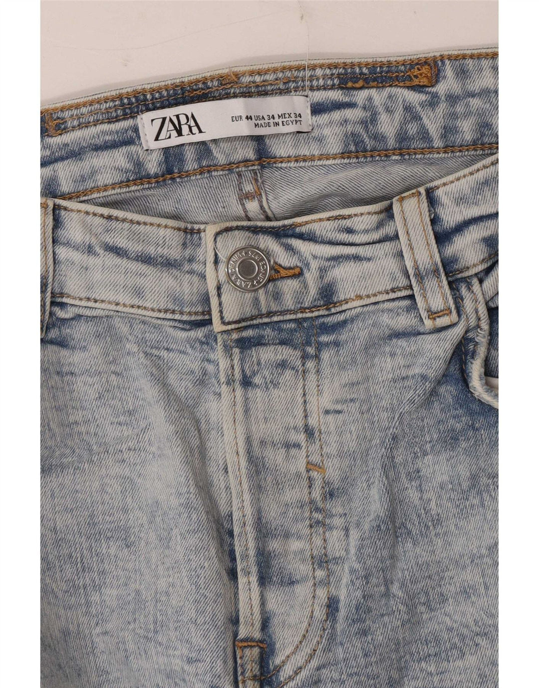 Zara Mens Distressed Slim Jeans EU 44 Large W34 L28 Blue