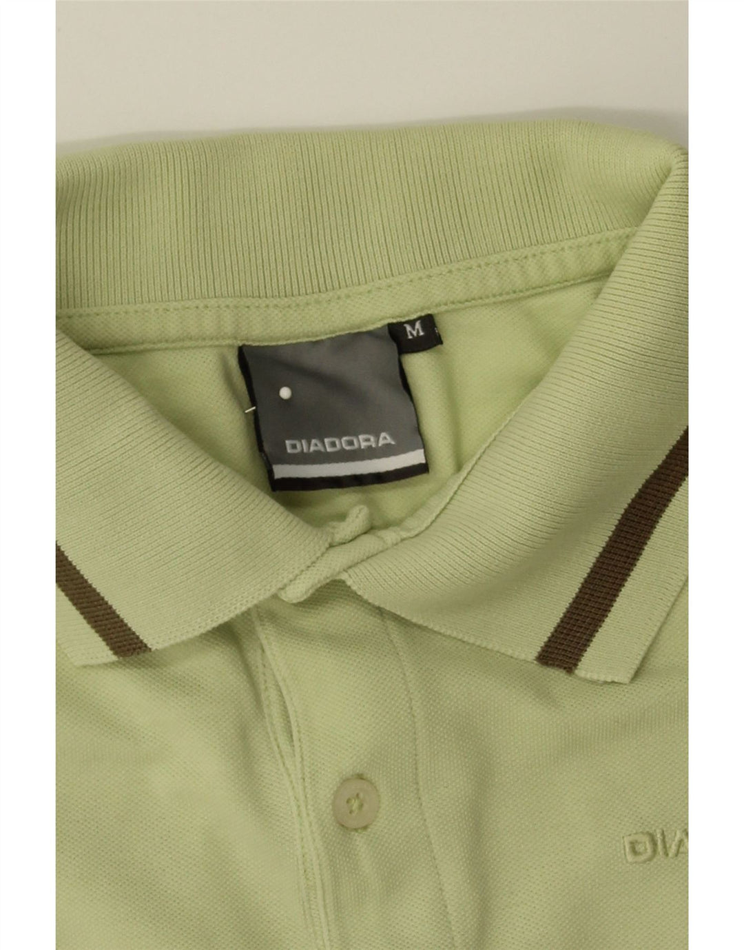 DIADORA Mens Polo Shirt Medium Green Cotton Vintage Diadora and Second-Hand Diadora from Messina Hembry 
