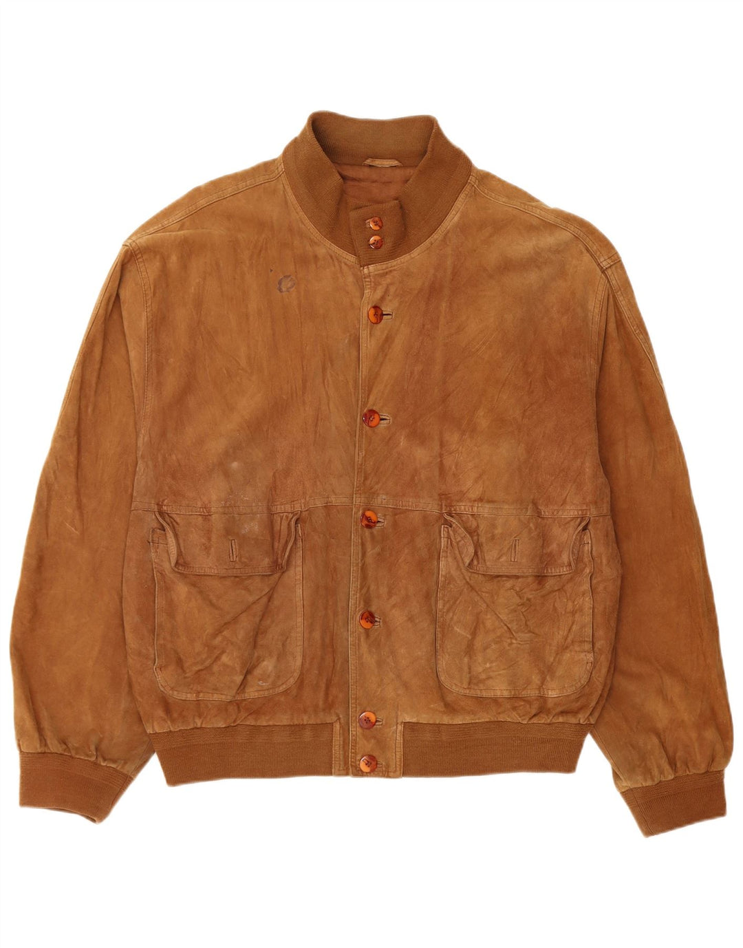 Vintage Ανδρικό Suede Bomber Jacket UK 42 XL Καφέ Δερμάτινο
