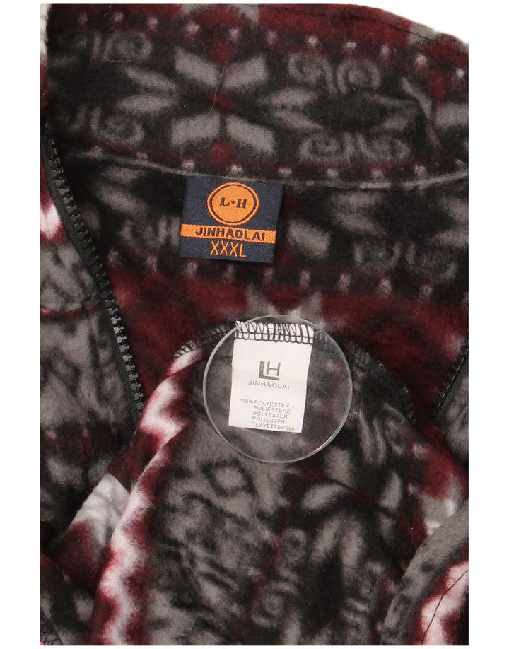 JINHAOLAI Ανδρικό Fleece Jacket UK 46 3XL Grey Fair Isle Polyester