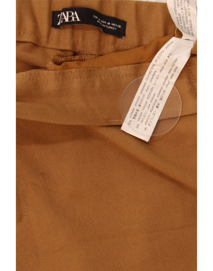 Zara Γυναικείο Slim Cropped Παντελόνι Μεσαίο W28 L25 Καφέ Πολυεστέρας