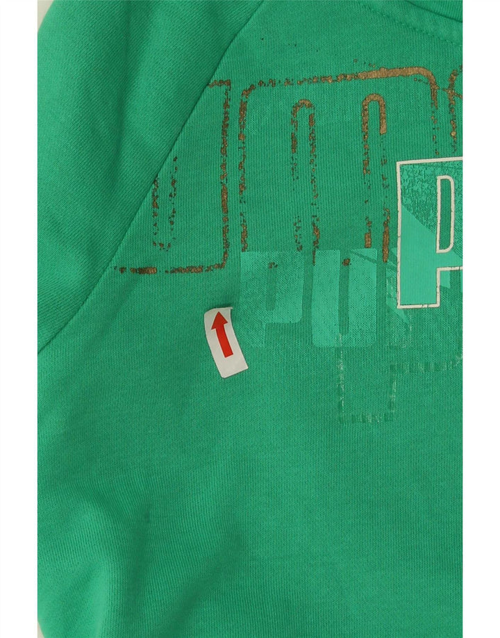Γυναικεία αθλητική φόρμα γραφικών Puma Top Jacket UK 10 Small Green Cotton
