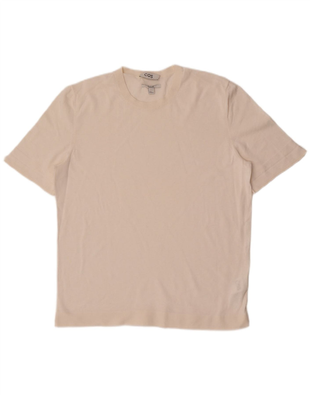 Cos Γυναικείο T-Shirt κανονικό μπλουζάκι UK 14 μεσαίο λευκό βαμβακερό