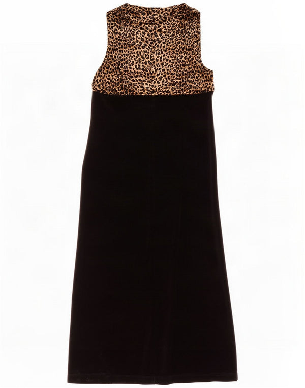 Steilmann Γυναικείο Αμάνικο Maxi Φόρεμα UK 18 XL Μαύρο Animal Print