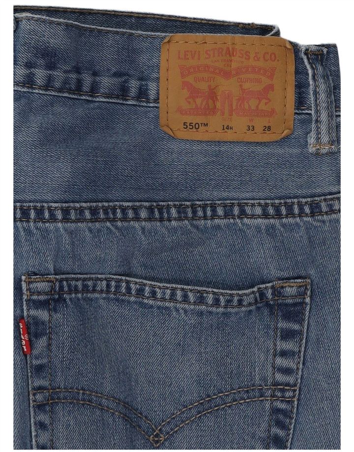 LEVI'S Boys 550 Relaxed Fit Straight Jeans 13-14 ετών W33 L28 Μπλε βαμβακερό