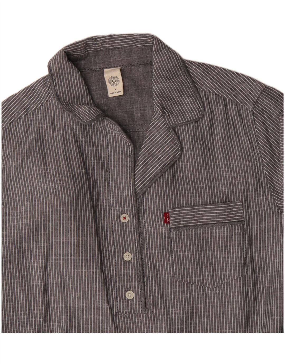 Γυναικείο πουλόβερ πουκάμισο Levi's UK 14 Βαμβακερό μεσαίο γκρι ρίγες