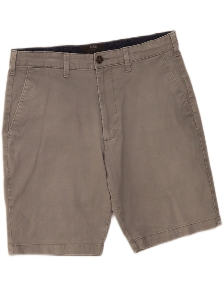 MARKS & SPENCER Ανδρικό σορτς Chino W32 Μεσαίο γκρι βαμβακερό