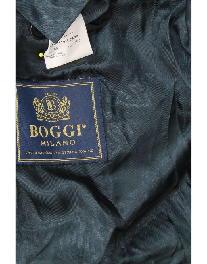 BOGGI Ανδρικό σακάκι σακάκι με 3 κουμπιά IT 50 μεγάλο μαύρο ριγέ μαλλί